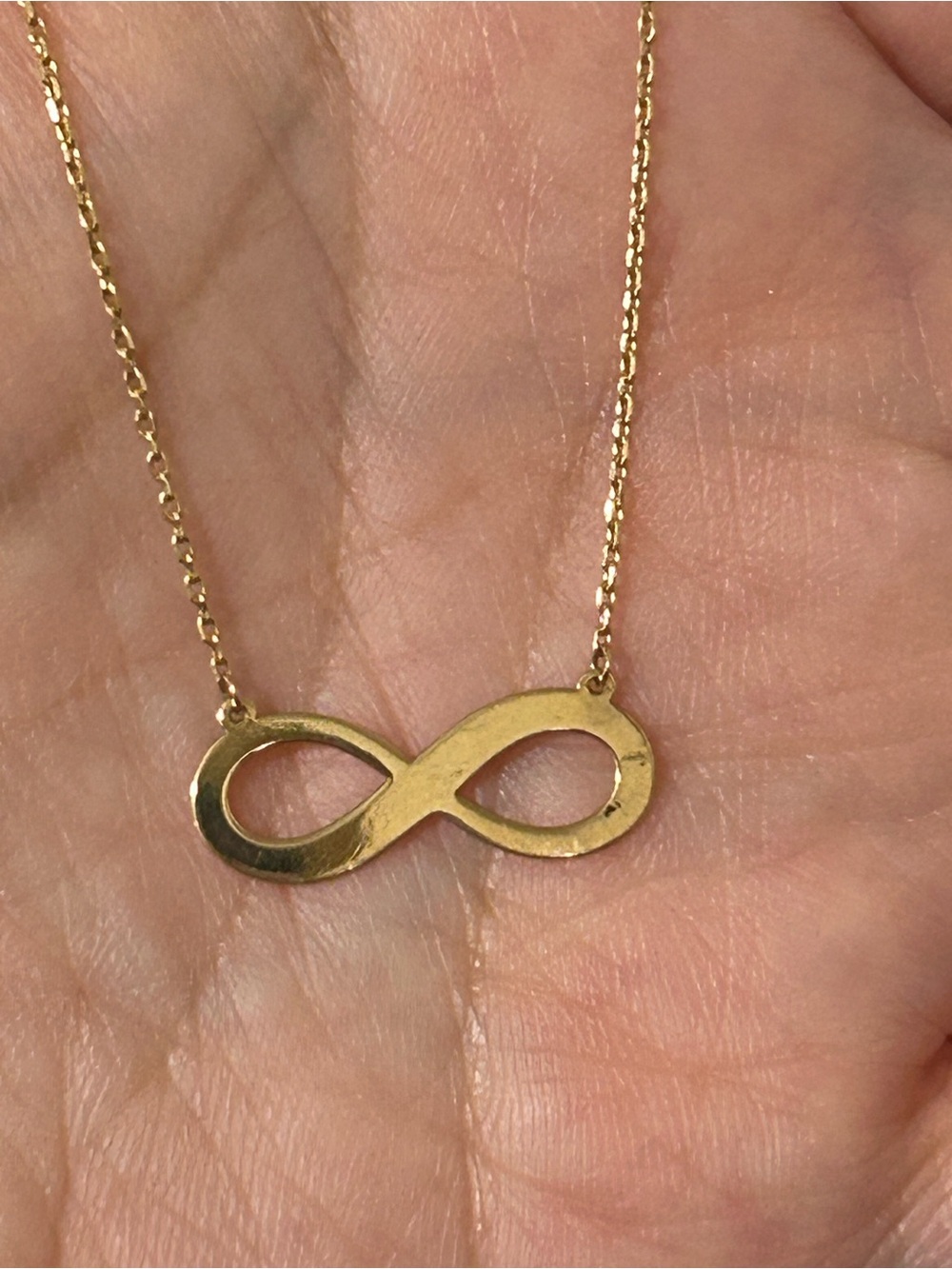 18k gold infinity necklace